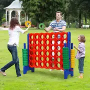 NNECW Giant Connect 4 in A Row with 42 Jumbo Rings for Garden Beach-Blue