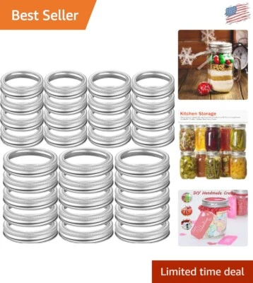 High-Quality 112 PCS Regular & Wide Mouth Canning Jar Rings - Silver & Durable