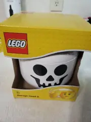 LEGO 4031 Storage Head Small White Skeleton Skull Container Halloween 6"x7.5"