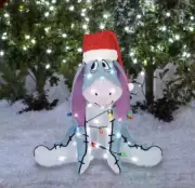 Disney 2.5ft LED Eeyore with Santa Hat and Christmas Lights Yard Decoration