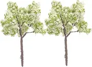 2pcs Mini Garden Tree Figurine for Accessory Realistic Miniature Plant Desktop Decorative Mini Figure