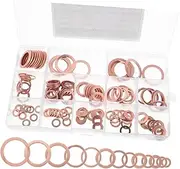 NOLITOY 150pcs Copper Washer Assortment Kit for Oil Sealing Durable Metal Gasket Set with High Sealing Performance Variety for Efficient Heat Dissipation
