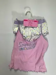 Girls Back Talk Pink White Stars Tank Top & Boxer Set NEW! NWT