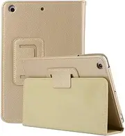 PU Leather Stand Folio Case for iPad 10.2 9th Generation (2021) 8th/7th Gen (2019/2020), iPad Pro 10.5, iPad Air 3 (Gold)