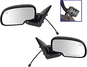 Chrome Heated Power Side View Mirrors Left & Right Pair Set for Chevy GMC Truck