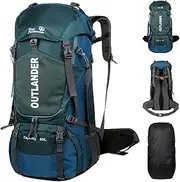 Hiking Backpack 60L Camping Backpack Light Travel Backpack for Men/Women Backpack with Shoe Compartment Rain Cover Can Hang Water Bag Blue