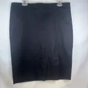Banana Republic Pencil Skirt NWT Womens 14 Black Cotton Blend Knee Length