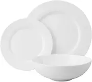 [Wilkie Brothers] Rim Fine Bone China 12-Pieces Dinner Set, White