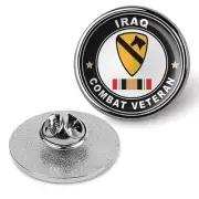 1st Cavalry Division Iraq Combat Veteran Hat Pin Lapel Tie Suit Shirt - Silver