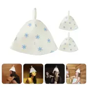 3 Pcs Hat for Sauna Children Wool Slippers Felt Material Fashion Bath Women's