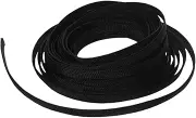MOCNT 3 mm PET Expandable Braided Cable Tube Flexible Self-Closing Cable Protection Cable Management Sleeve Braided Hose Insulation Hose Pipe Car Black 10 m