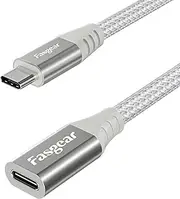 USB C Extension Cable for Magsafe Charger, Fasgear 1m Type C 2.0 Female to Male Extender Charger Cord Compatible for Chromebook,i-Pad 2020,Tab S7,Galaxy S21,A10e,Moto Z2,Pixel 5 4a (Grey)