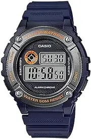 [Casio] Unisex Auto Illum Digital Watch, Blue/Orange, Blue Band