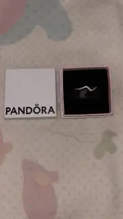 PANDORA Sparkling rose gold Wave Ring, New In Gift Box. Size 52
