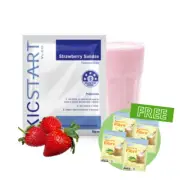 KicStart VLCD Shakes - Strawberry pack of 21 + FREE Feel Good Tasteless Fibre