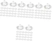 [HOMSFOU] Locking Earring Stopper Earlobe Backings Backs Round Twist Back Earrings Screw Back Studs Earrings Back Clip Piercing Ear Back Earring Supplies White