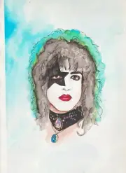 KISS SATANS MUSIC ORIGINAL COMIC ART PAGE 10 WATERCOLOR 13 1/2 X 8 1/2 1OF AKIND