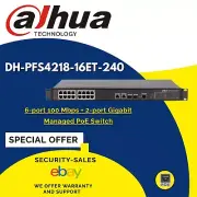 Dahua DH-PFS4218-16ET-240 16-port 10/100 Mbps +2-port Gigabit Managed PoE Switch