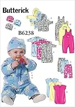 Butterick 6238 Infants Sewing Pattern Jacket - Overalls - Pants - Bunting and Hat in One Envelope - Size S-M-L-XL