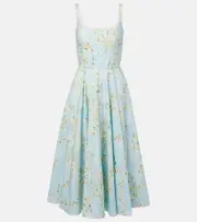 [Emilia Wickstead] Emilia Wickstead Mona floral cotton midi dress AU 8 blue