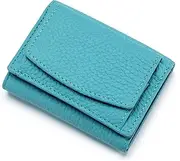 [generic] Stuffdatas Wallet, Leather Blocking Card Holder Organizer Pocket Mini Wallet, Unisex Anti-Credit Card Fraud Folding MiniWallet, Mini FoldableWallet for Women with Coin Pouch, Easy to Carry (1 Blue)