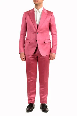Dolce & Gabbana Men's 100% Silk Purple Two Button Three Piece Suit