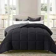 EnvioHome Comforters Queen Size Warm & Cooling Bedding Comforters & Sets Ultra-Soft All Season 3 Pieces - Black & Grey, Queen