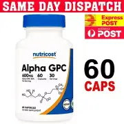 Nutricost Alpha GPC Cognitive 600mg 60 Capsule Superior Quality Au Post