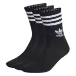 【ADIDAS 愛迪達】襪子 中筒襪 運動襪 3雙組 CREW SOCK 3STR 黑 IL5022