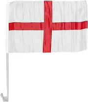 WedDecor St. George Cross Car Flags 1.5ft x 1FT (45cm x 30cm) For Cars Window Clip and Pole, Suitable For National Events, Sporting Games Decoration Indoor and Outdoor Use, Pack of 10