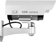 Fake Security Camera Dummy Camera Simulated Surveillance Camera with Flashing Light Indoor Outdoor Use for Home Business Warning Security