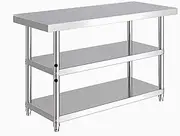 GUAWJRZDP Stainless Steel Work Table, Stainless Steel Prep Table, Prep Table with Adjustable Undershelf, Heavy Duty Prep Worktable, Food Prep Table Workbench for Kitchen Garage(L90xW50cm/35.4x19.6in)