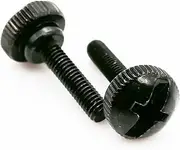 20pcs M3x4.5/6/8/10/12mm Carbon Steel Slotted Head PC Computer Case Cover Hand Tighten Thumbscrew Thumb Bolt Screw DIY(Black,M3x4.5mm)