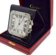 *** Cartier New Santos Alarm Clock Just Unwrapped from safe New Condition ***