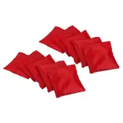 10pcs Cornhole Bean Bags Canvas Sandbag Outdoor Party Hand Tossing Game, Red