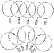 10pcs Curtain Clips Shower Curtain Hooks with Clips Silver Iron Curtain Rings Curtain Clips with Rings