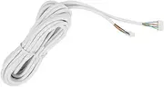 5 Core 0.3mm Round Flexible Copper Cable, 15m Length for Video Door Phone System, White PVC Insulated, Pre Connected Connectors, Good Conductivity
