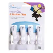 4pc Dreambaby White Strollerbuddy Clips Attachment Blanket Peg For Pram/Stroller