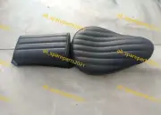 Motorcycle Real Leather Black + Pad Tuck and Roll Bates Style Seat SAME DAY SHIP