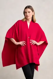 Front Pocket Merino Wrap - Rouge