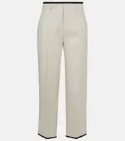 ['S Max Mara] 'S Max Mara Kastel linen cropped wide-leg pants UK 6 beige