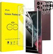 [JETech] Screen Protector for Samsung Galaxy S22 Ultra 5G 6.8-Inch with Camera Lens Protector, Flexible TPU Film, Fingerprint ID Compatible, HD Clear, Easy Installation, 2-Pack Each