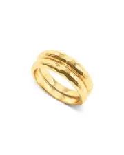 Capucine De Wulf Cleopatra Slice Stacking Rings in 18K Gold Plated, Set of 2