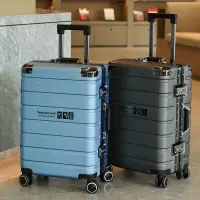 在飛比找樂天市場購物網優惠-商務鋁框拉桿箱結實耐用大容量旅行密碼箱學生行李箱高檔皮箱