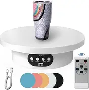 [maieray] Remote Control Motorized Rotating Display Stand for Epoxy Glitter Tumbler, Cup Display Turner, 360 Electric Rotating Photography Turntable for Crafts Jewelry Display, Motorized Lazy Susan