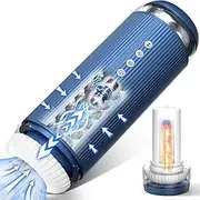 PLEASURE PULSE Male Masturbator Sex Toy for Men NEW UPGRADED 2025 Next Gen Automatic Masturbating Cup with 5 Thrusting & 10 Vibration Modes for Penis Stimulation, Electric Pocket Pussy, 3D Realistic Blowjob, Hands-Free Stroker, BLUE IGNITE