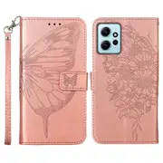 For Xiaomi Redmi Note 12 4G Imprinted PU Leather Stand Wallet Phone Case with Hand Strap