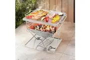 Grillz Fire Pit BBQ Grill with Carry Bag Camping Barbecue