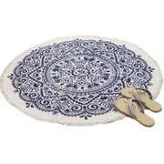 92 X 92Cm Retro Bohemian Carpet Hand Woven Cotton Linen Rug Bedside Geometric Floor Mat Living Room Bedroom Decor Ver Rugs