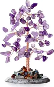 Amethyst Healing Crystal Tree of Life Natural Gemstone Agate Purple-amethyst